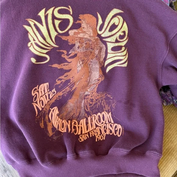Janis Joplin Burgundy Hoodie -1967 Avalon Ballroom SF - Picture 3 of 4